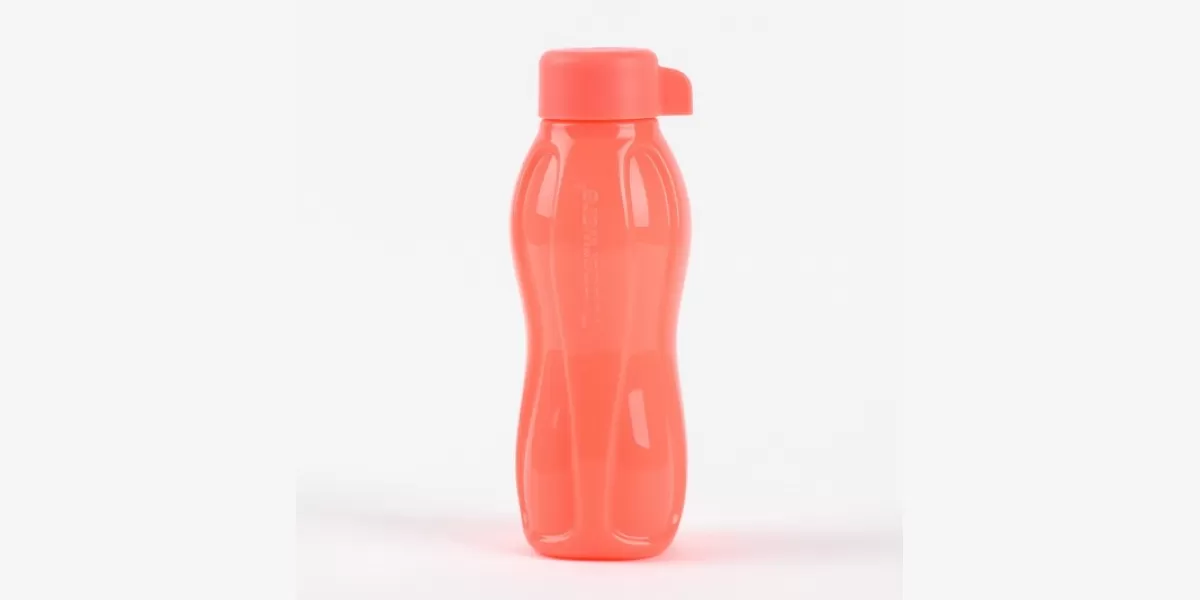 Ilustrasi botol minum Tupperware berwarna oranye yang tertinggal di Kereta Sri Tanjung. (X/hanaliisa)