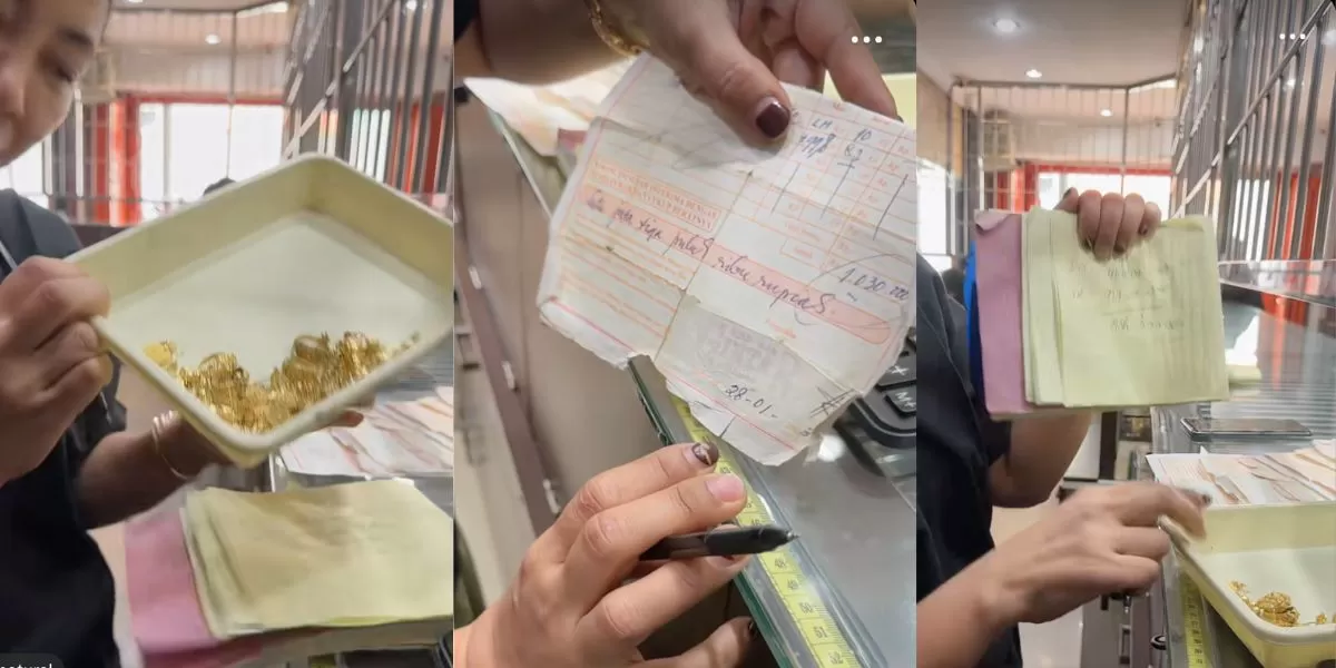 Emas yang dijual perempuan di Medan  (TikTo/@tokomasgintarbrayan)