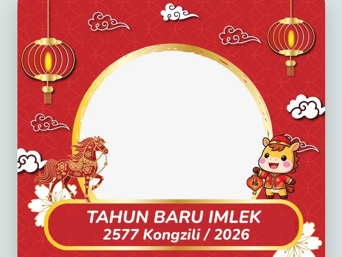 Twibbon dan ucapan Tahun Baru Imlek 2026. (Twibbonize.com/reviewsteknologiku.tech)