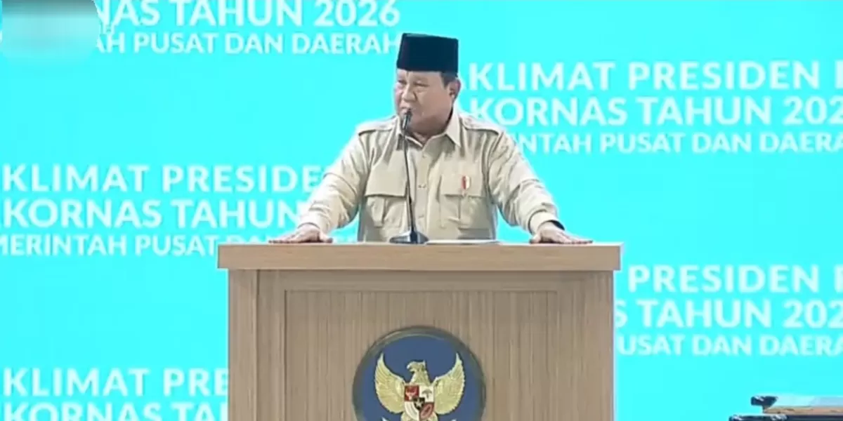 Prabowo dalam Rakornas 2026 (YouTube Sekretariat Presiden )