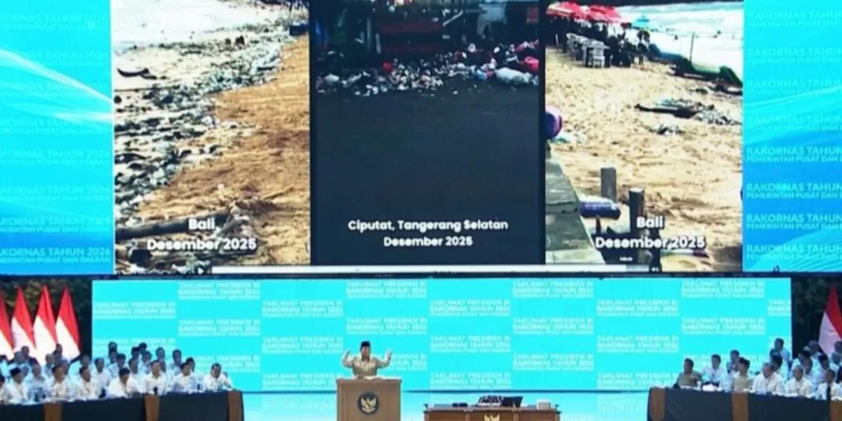Prabowo saat tunjukkan skide sampah di Bali dan beberapa daerah  (YouTube Sekretariat Presiden )