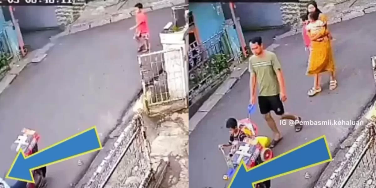  viralnya dugaan pria di Kalibata yang mencuri paket di atas motor saat bersama keluarga.  (Instagram.com/@pembasmii.kehaluan)