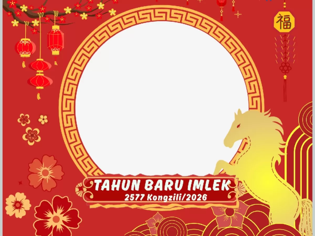 Twibbon Hari Raya Imlek 2026. (Twibbonize.com/Meyda Tatia Cantika)