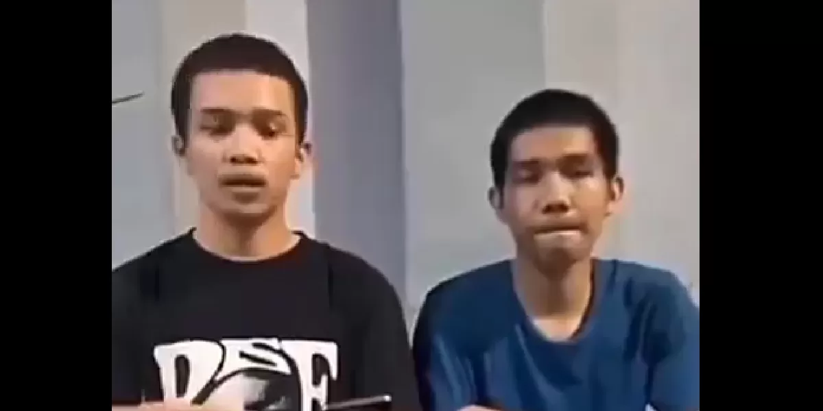 Dua pria yang mengaku sebagai pelaku pencurian toko ponsel di Deli Serdang menyampaikan klarifikasi melalui video yang viral di media sosial.  (X/B3doel___)