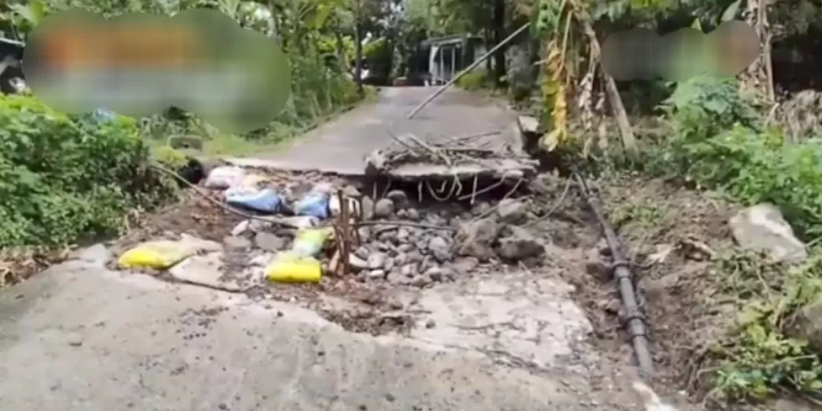 Lokasi patahan tanah bergerak di Semarang  (YouTube KOMPASTV )