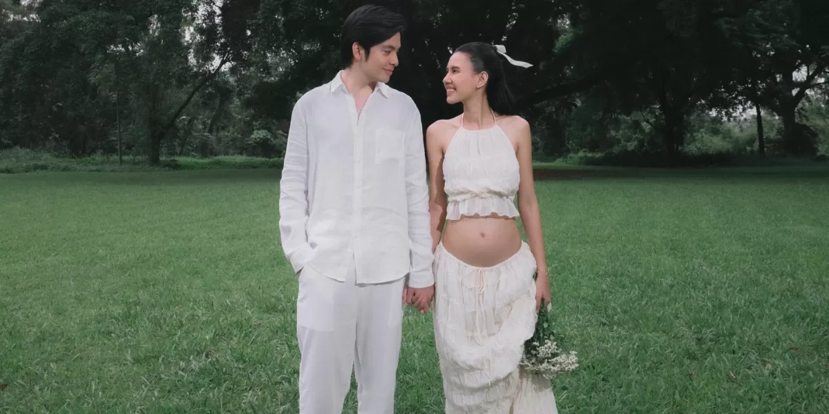 Potret maternity shoot Angga Yunanda dan Shenina Cinnamon. Siap menyambut kehadiran anak pertama. (threads/angga)