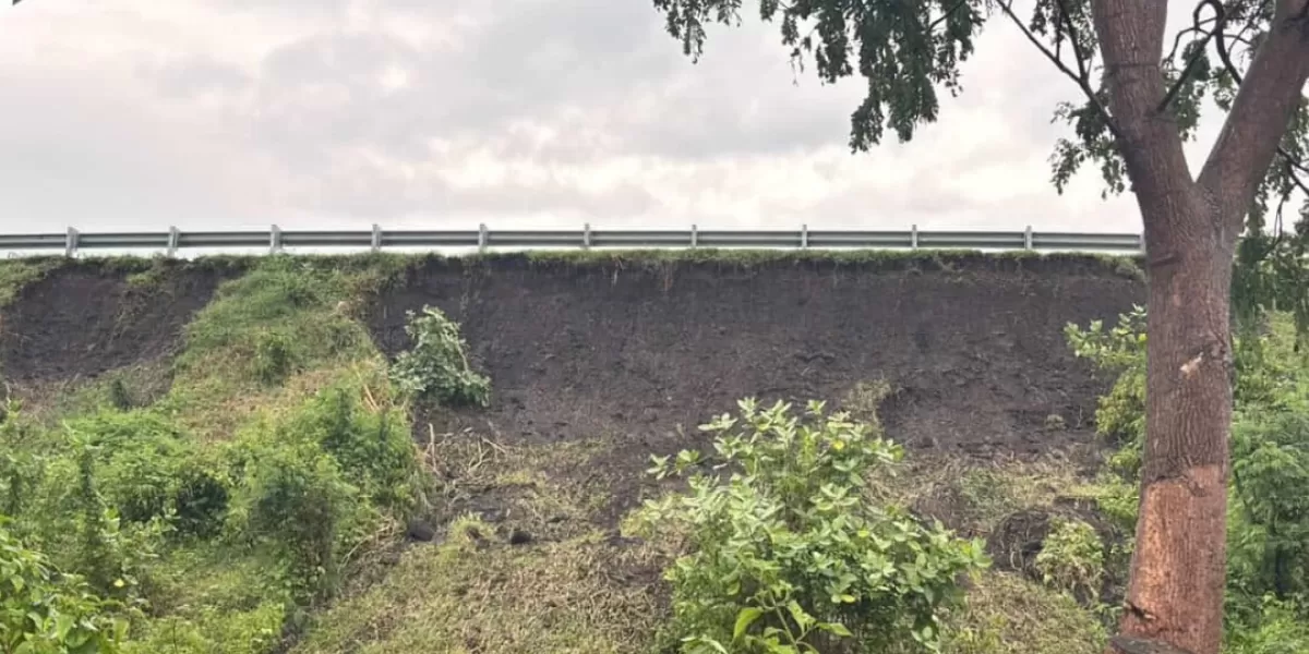 Kondisi tebing di bawah jalur Exit Tol Probolinggo Timur yang dikhawatirkan warga berpotensi longsor. (Instagram/infoprobolinggo)