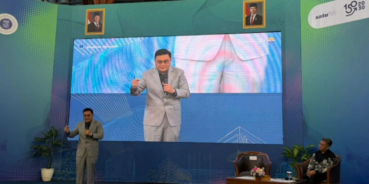 Wakil Direktur Utama (Wadirut) MIND ID sekaligus penulis Indonesia Naik Kelas, Dany Amrul Ichdan dalam Studium Generale dan Bedah Buku Indonesia Naik Kelas di Institut Teknologi Bandung (ITB). (Dok. MIND ID)