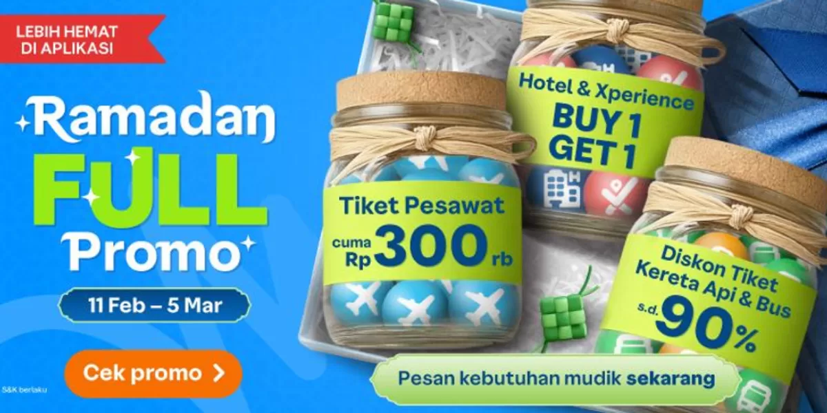 Dapatkan tiket mudi full promo di Traveloka. (Traveloka)