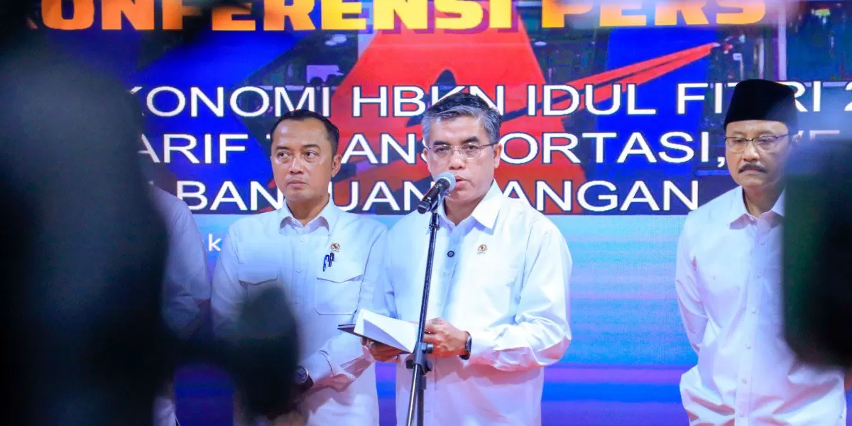 Pemerintah mengumumkan kebijakan WFA dan libur panjang Lebaran 2026 dalam konferensi pers di Jakarta. (X/RadioElshinta)