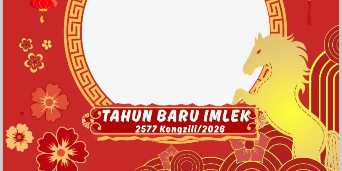 Ilustrasi sejarah munculnya istilah Imlek di Indonesia (Twibbonize.com/Meyda Tatia Cantika)
