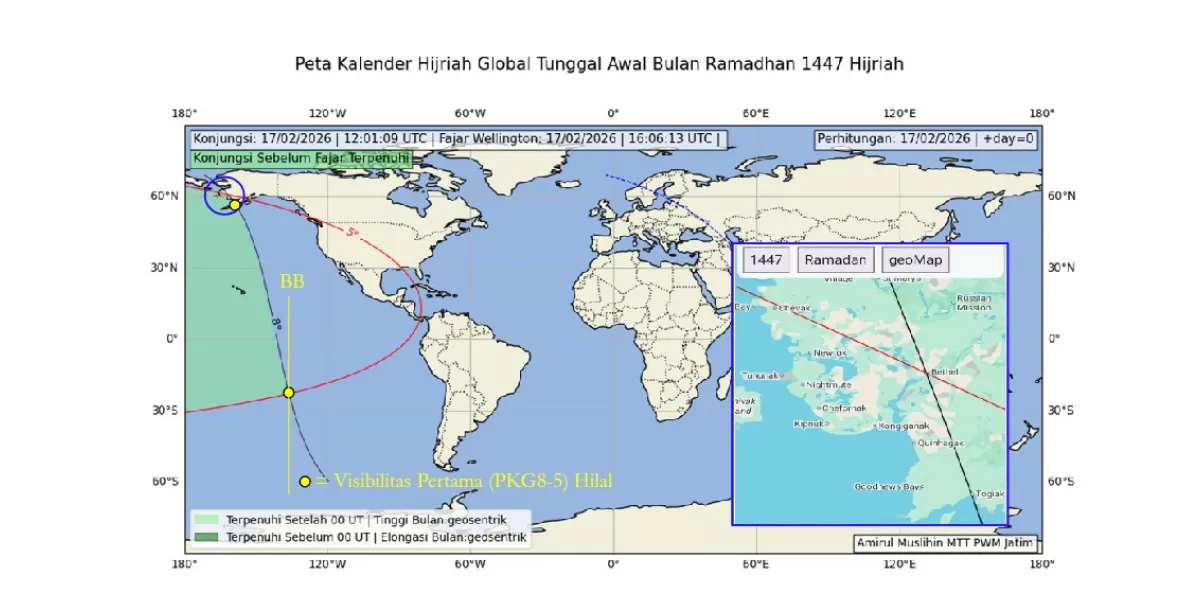 Tangkapan layar yang menjelaskan metode penentuan awal puasa Muhammadiyah dan konsep Kalender Hijriyah Global Tunggal. (X/BilalFahrur)