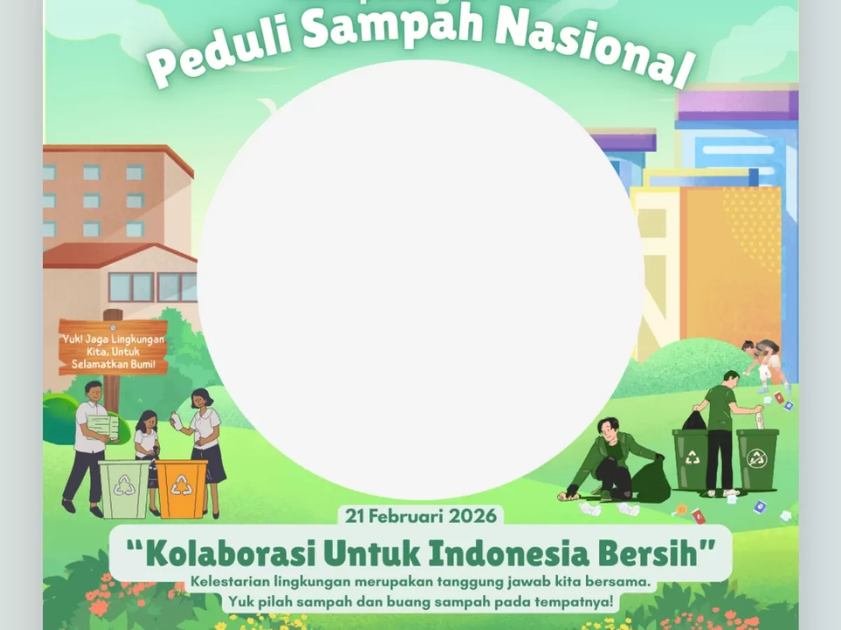 Twibbon Hari Peduli Sampah Nasional 2026. (Twibbonize.com/Nada)