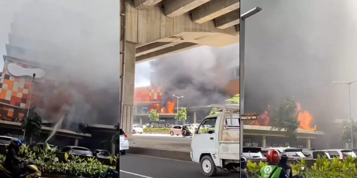 Detik-detik Mall Ciputra Cibubur di Bekasi terbakar pada Selasa siang, 17 Februari 2026 (X/@Top_Disaster)
