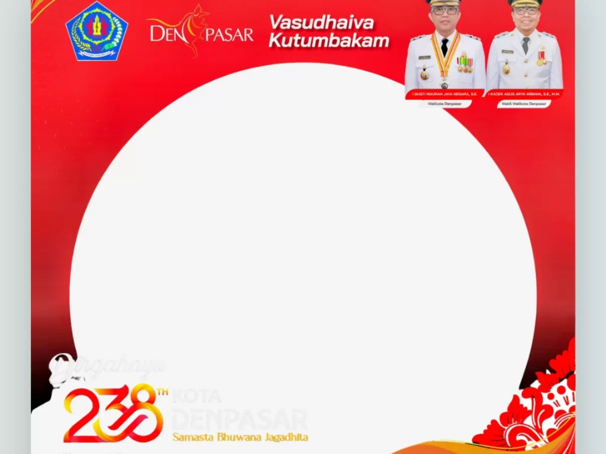 Twibbon Hari Ulang Tahun ke-238 Kota Denpasar 2026. (Twibbonize.com/GRACIA ELSA OCTAVIONITA)