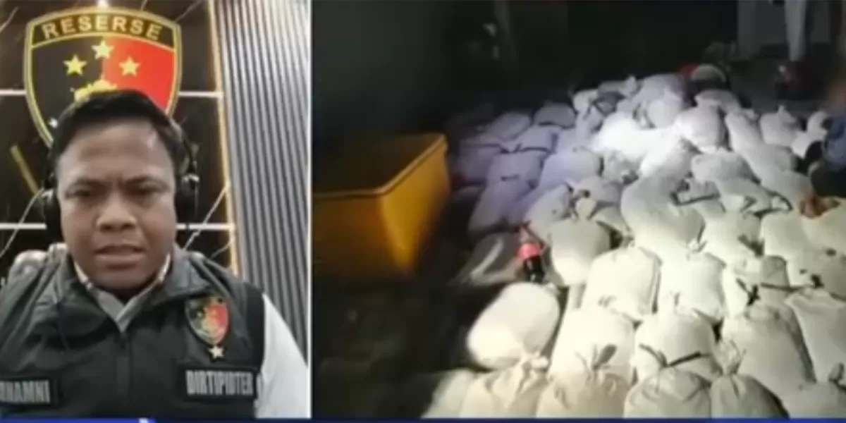 Wujud 7,5 ton pasir timah yang akan diselundupkan ke Malaysia  (YouTube KOMPASTV )