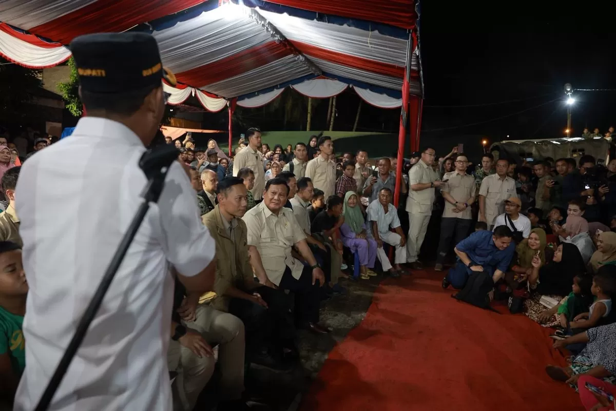 Prabowo rayakan tahun baru 2026 di pengungsian Tapanuli Selatan (Tim Media Presiden Prabowo Subianto)