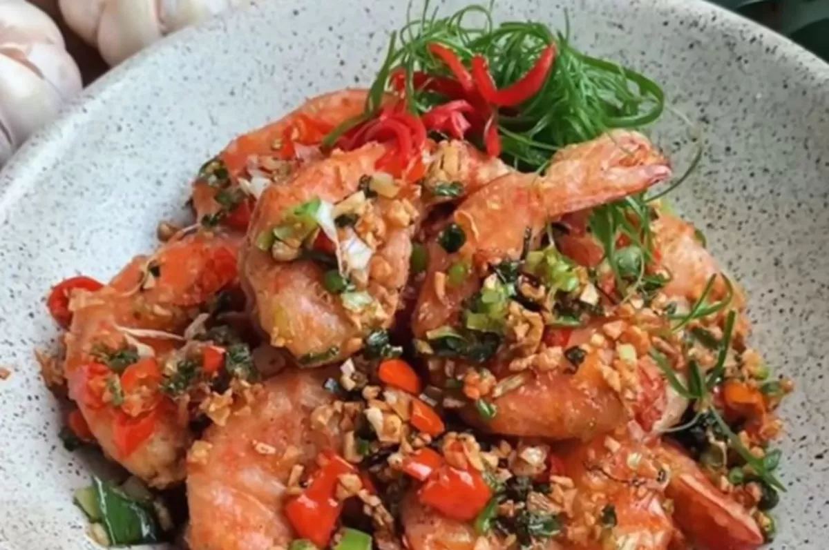 Resep Udang Cabai Garam (IG @martinpraja)