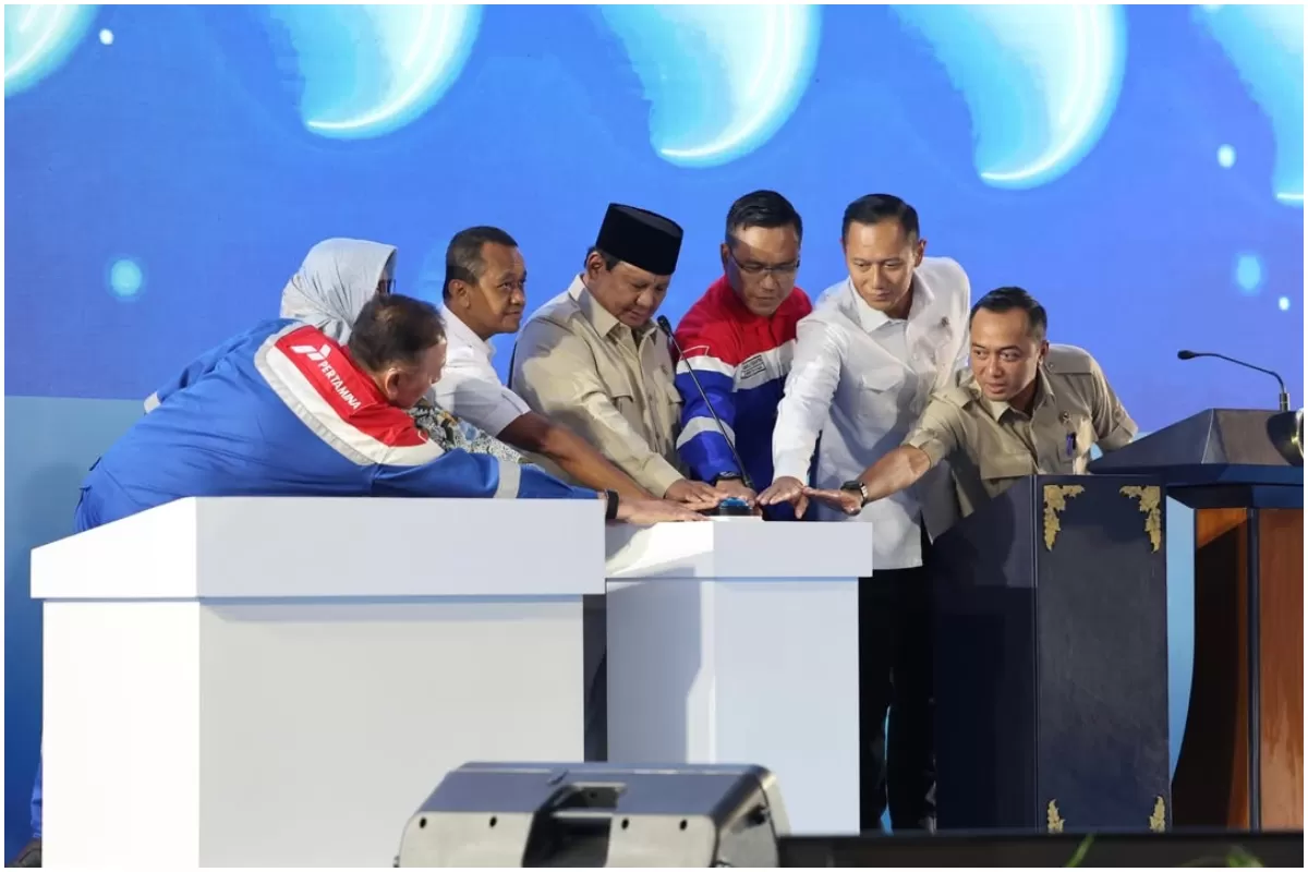 Presiden RI Prabowo Subianto meresmikan infrastruktur energi terintegrasi Pertamina RDMP (Refinery Development Master Plan) Balikpapan, Senin, 12 Januari 2026. (Tim Media Presiden Prabowo Subianto)
