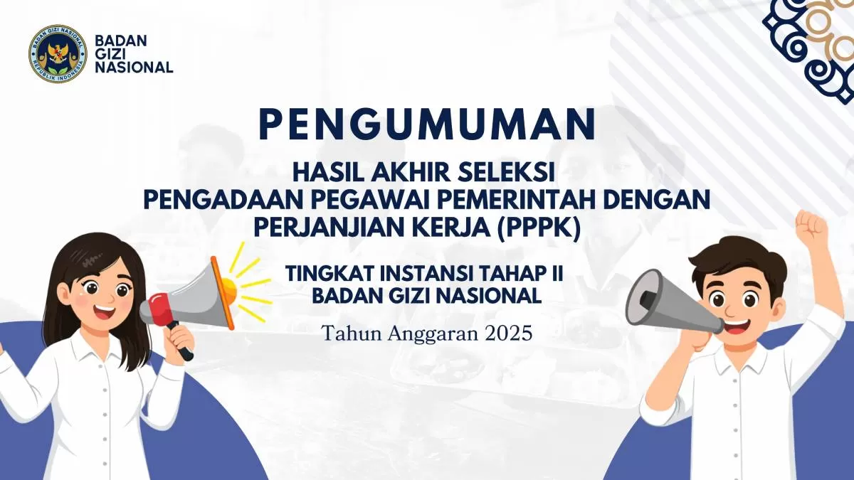 Daftar nama peserta lulus seleksi PPPK BGN 2025 dan arti kode kelulusan (Badan Gizi Nasional)