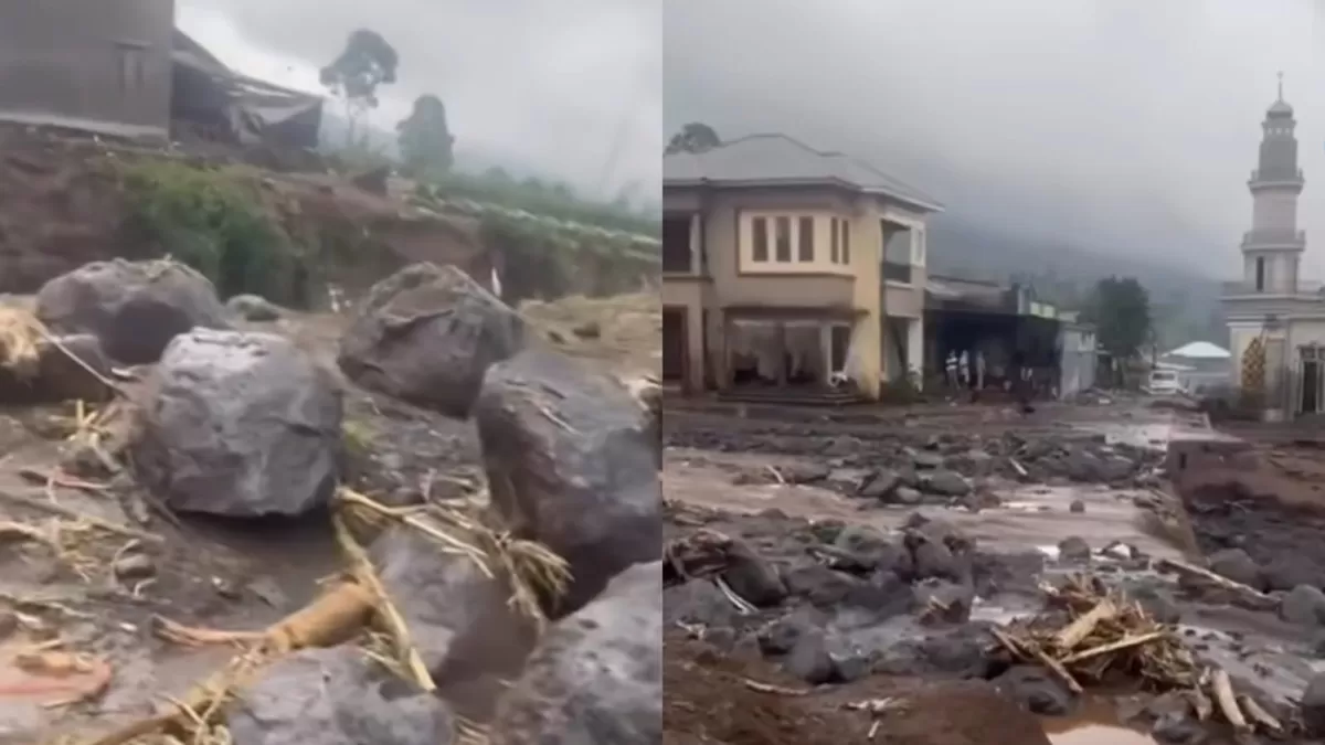 Kondisi Desa Penakir, Kecamatan Pulosari, Kabupaten Pemalang yang diterjang banjir bandang dari hulu Gunung Slamet.  (Instagram/pemalang.update)
