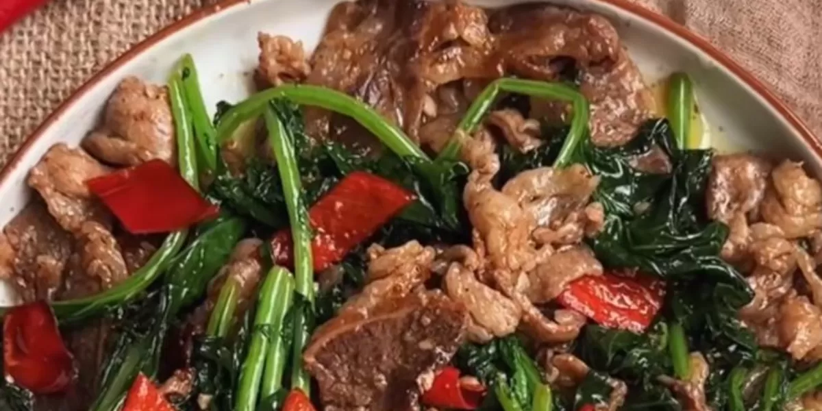 Resep tumis kale daging sapi (IG @martinpraja)