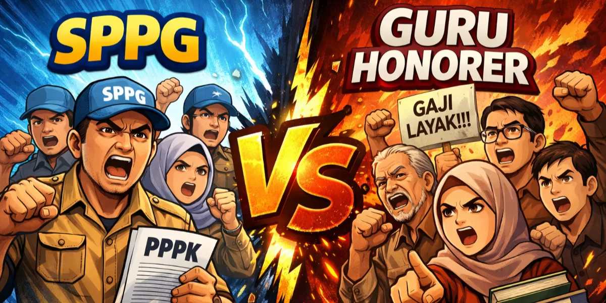 Ilustrasi - Polemik THR SPPG dan Guru Honorer (ChatGPT AI)