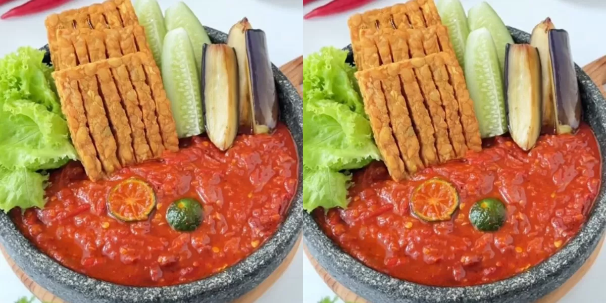 Resep sambal terasi dan tempe goreng marinasi (IG @luis_widarto)