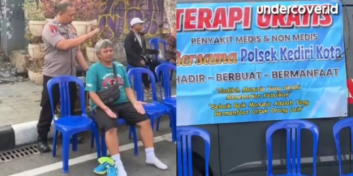Terapi unik anggota polisi di Kediri (Instagram @undercover.id)