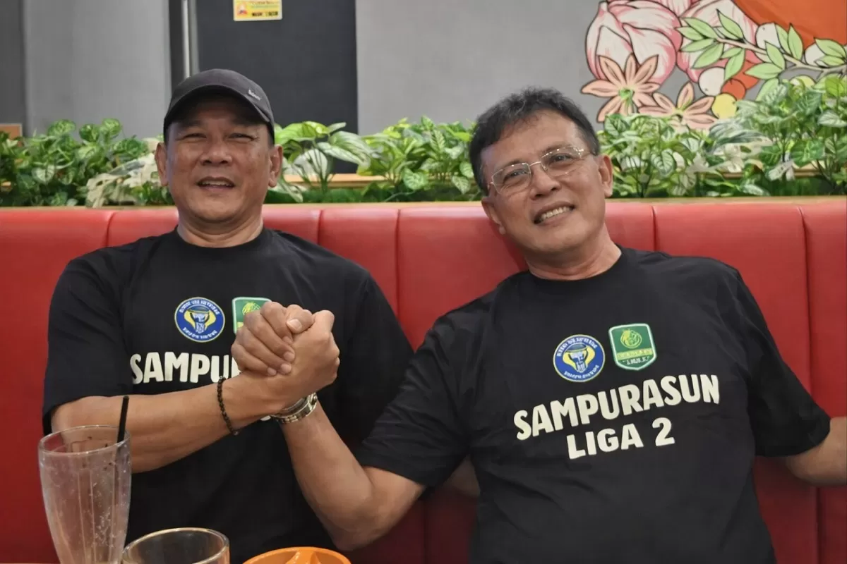 Bupati Ciamis Herdiat Sunarya tersenyum bahagian usai PSGC Ciamis menang atas Persiba Bantul dan meraih tiket Liga 2 (Ist)