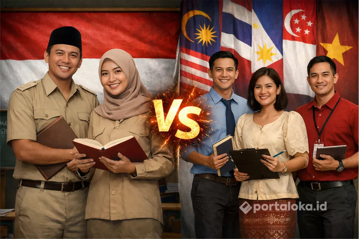 Ilustrasi - Perbandingan gaji guru di Indonesia dengan beberapa negara ASEAN (Portaloka.id)