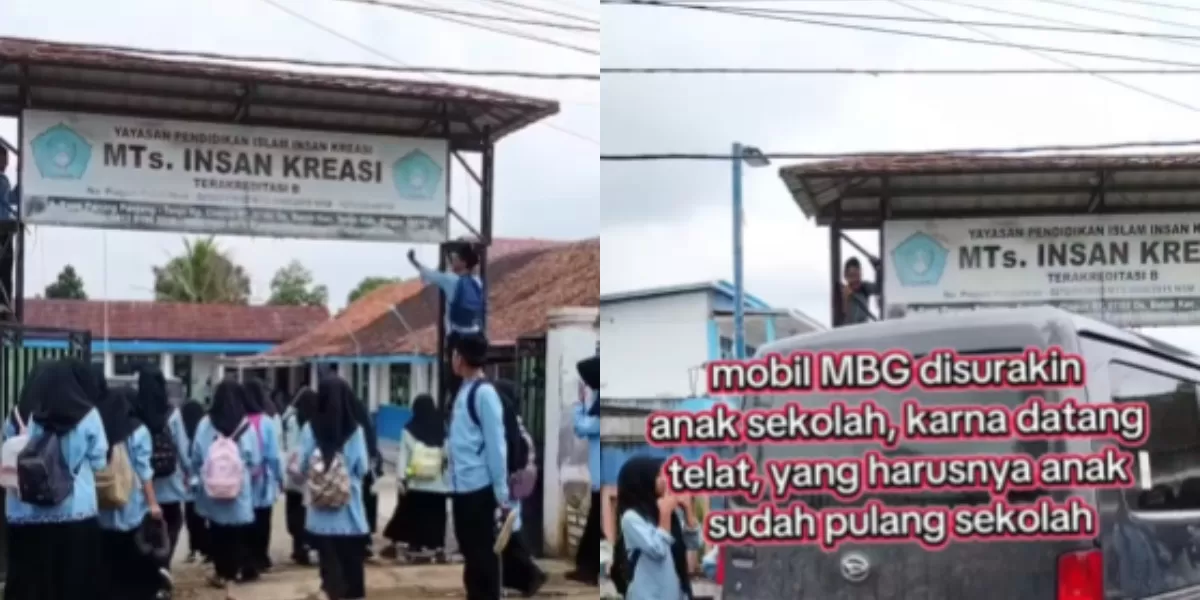 Momen siswa MTs di Bogor soraki mobil MBG yang datang terlambat ke sekolah (Instagram.com/@thinksmart.id)