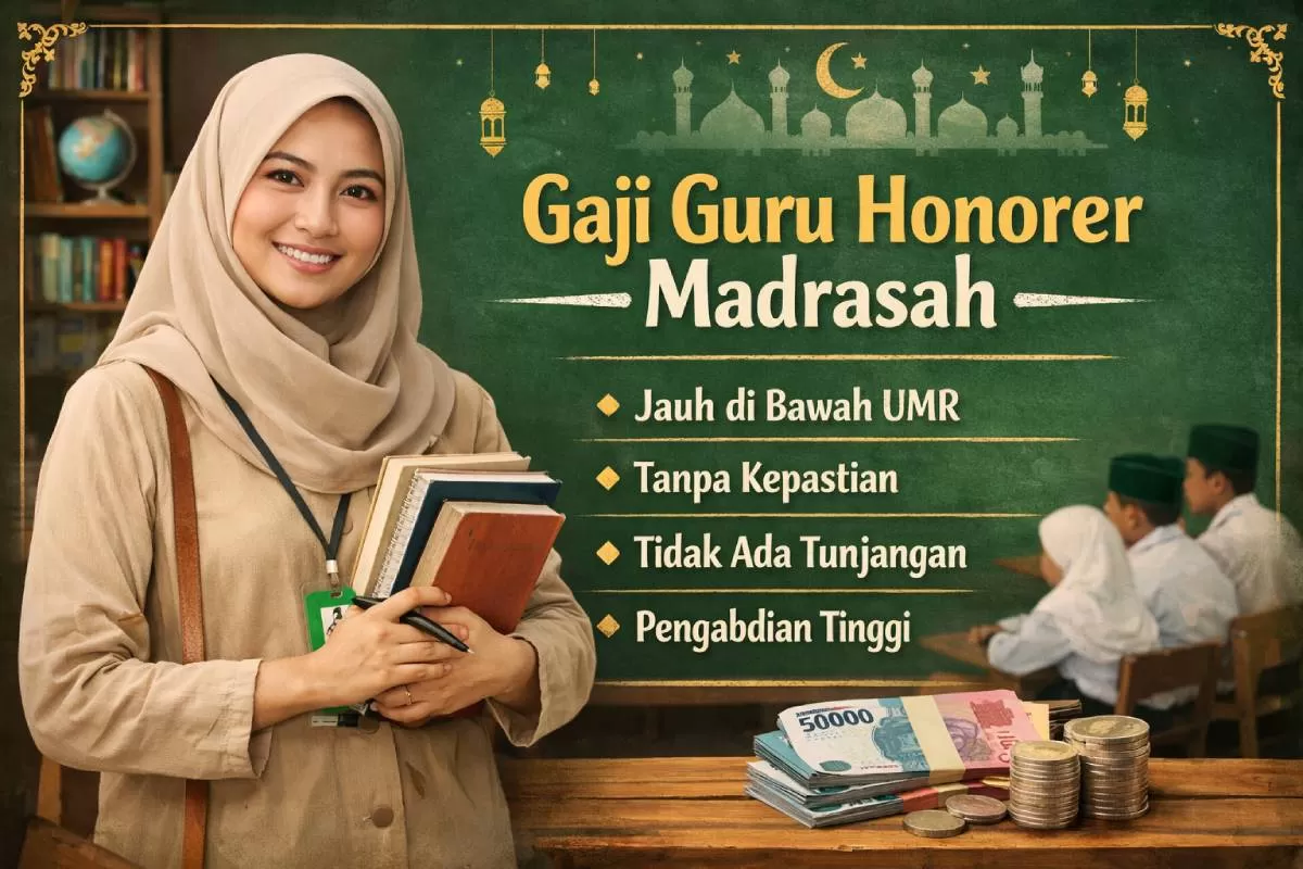 Ilustrasi - Gaji guru honorer madrasah bikin miris jauh di bawah upah minimum (Portaloka.id)