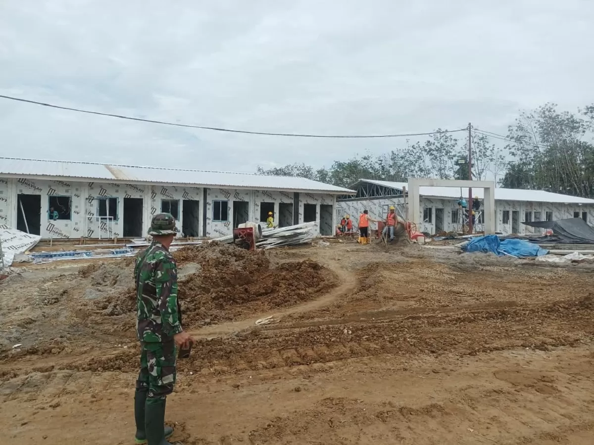 Proses pembangunan hunian tetap warga korban bencana di Tapanuli (Ist)