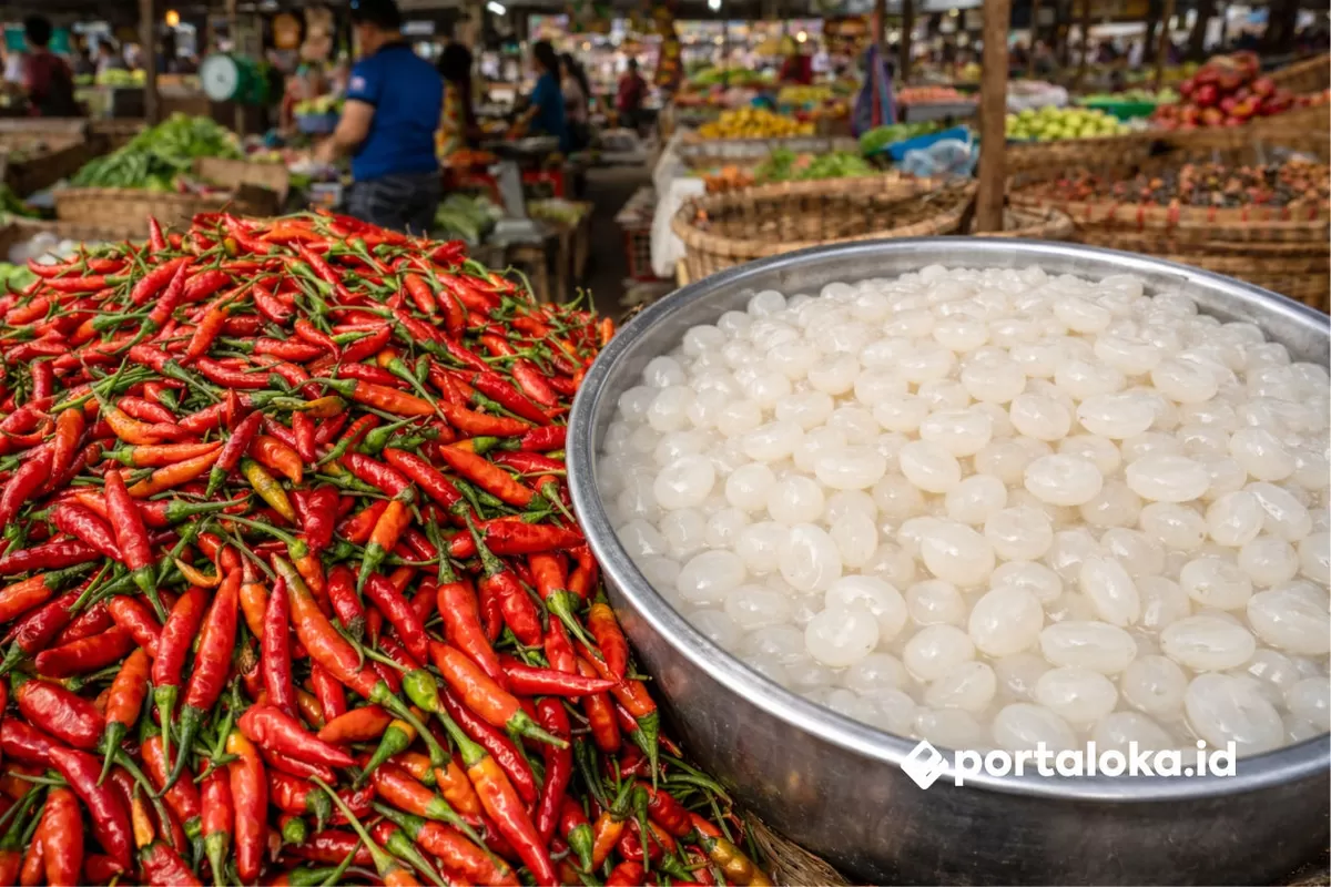 Ilustrasi - Harga cabe di Pasar Manis Ciamis meroket berbanding terbalik dengan harga kolang kaling (Portaloka.id)