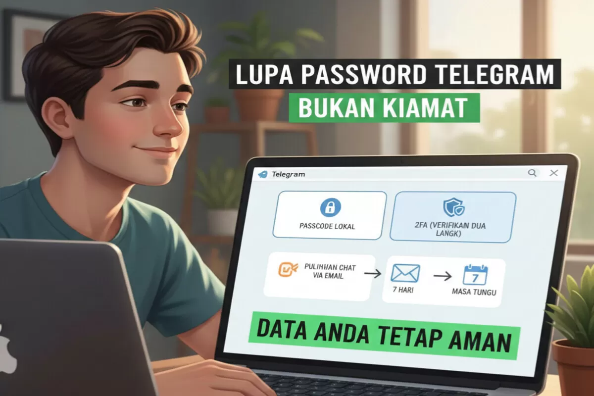 Lupa password Telegram bukan berarti kiamat. Pahami perbedaan passcode lokal dan 2FA, serta cara pulihkan chat melalui email atau masa tunggu 7 hari agar data Anda tetap aman.