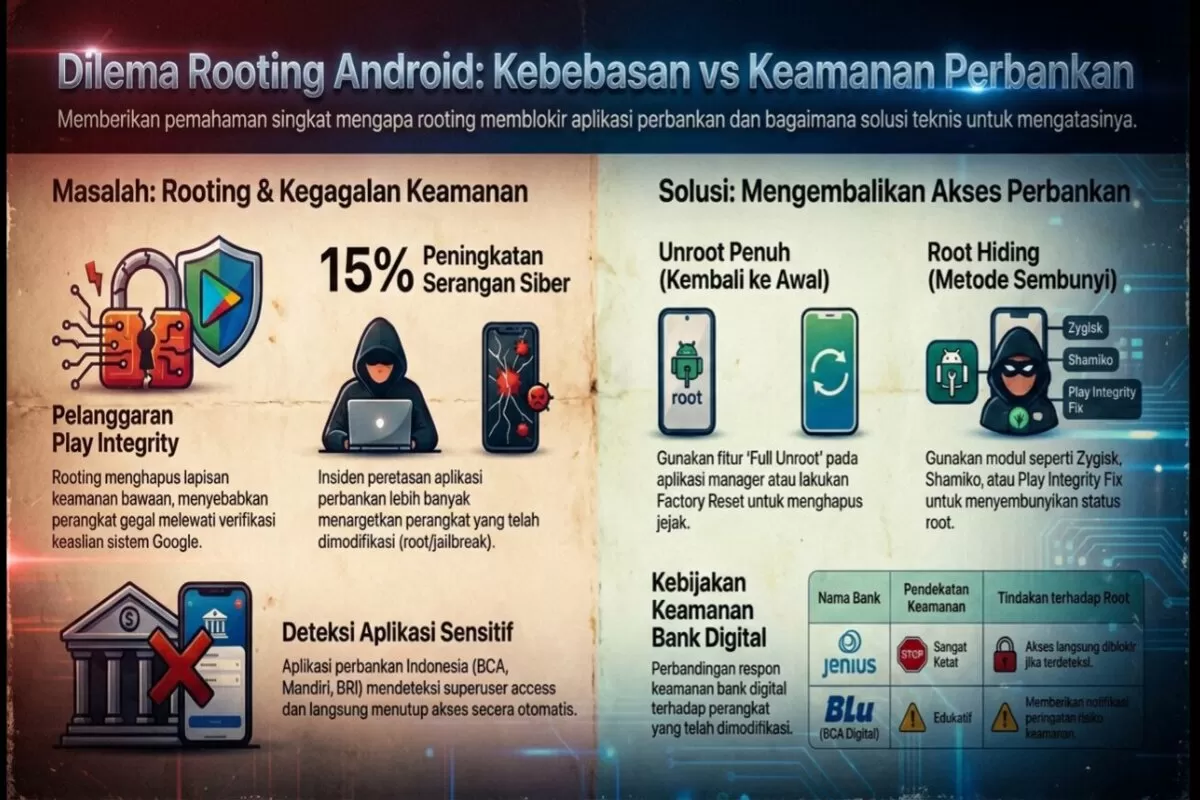 HP Root tapi ingin pakai Livin'? Ini solusi ampuh atasi "Rooted Device Detected". Simak cara sembunyikan root atau unroot total agar transaksi lancar.