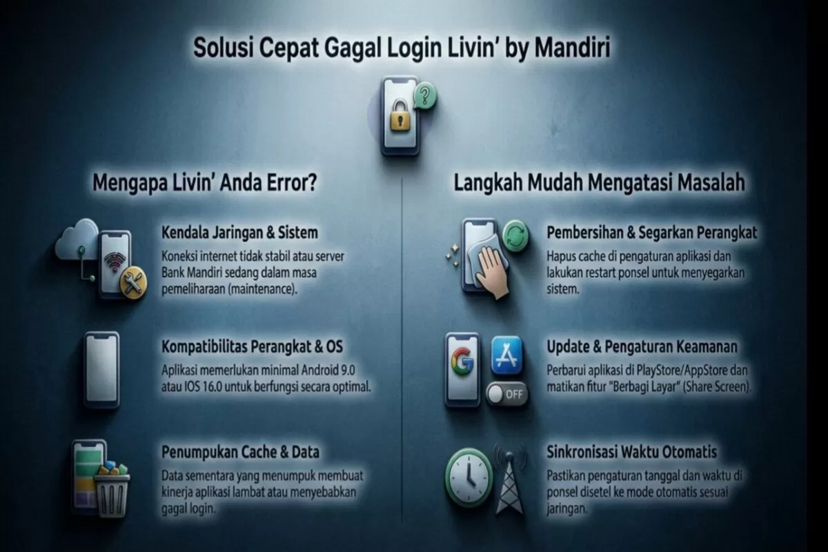 Livin' Mandiri stuck di logo? Atasi dengan update aplikasi, hapus cache, & cek internet. Solusi m-banking membeku tanpa ke kantor cabang.