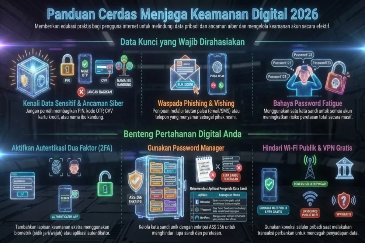 Jaga rahasia data finansial Anda dari phishing & hacker. Simak tips aman transaksi digital, aktivasi 2FA, hingga penggunaan password manager terbaik