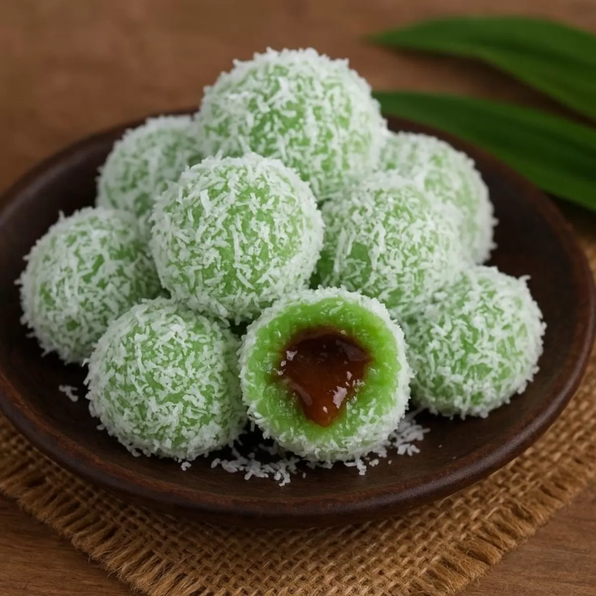 Klepon tradisional hijau klasik