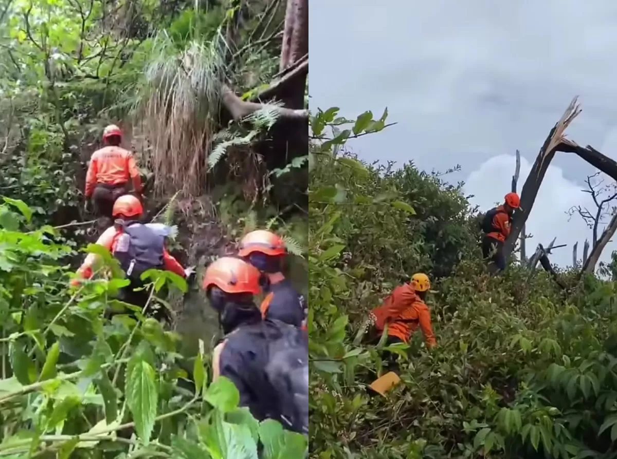 Potret Proses pencarian pendaki yang hilang di Gunung Slamet asal Magelang, Syafiq Ridhan Ali Razan. (Foto Instagram/paicongalvaro17)