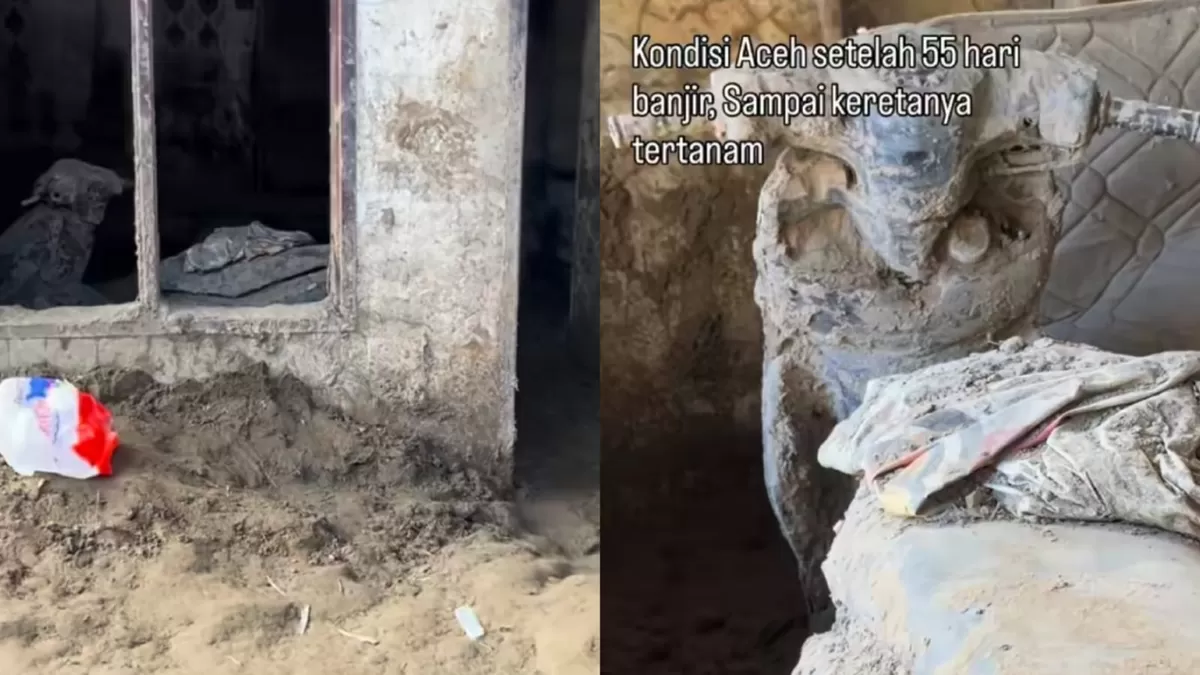 Potret Kondisi sebagian Pidie Jaya, Aceh yang masih tertimbun lumpur. (Foto Instagram/syahrur_sr647)