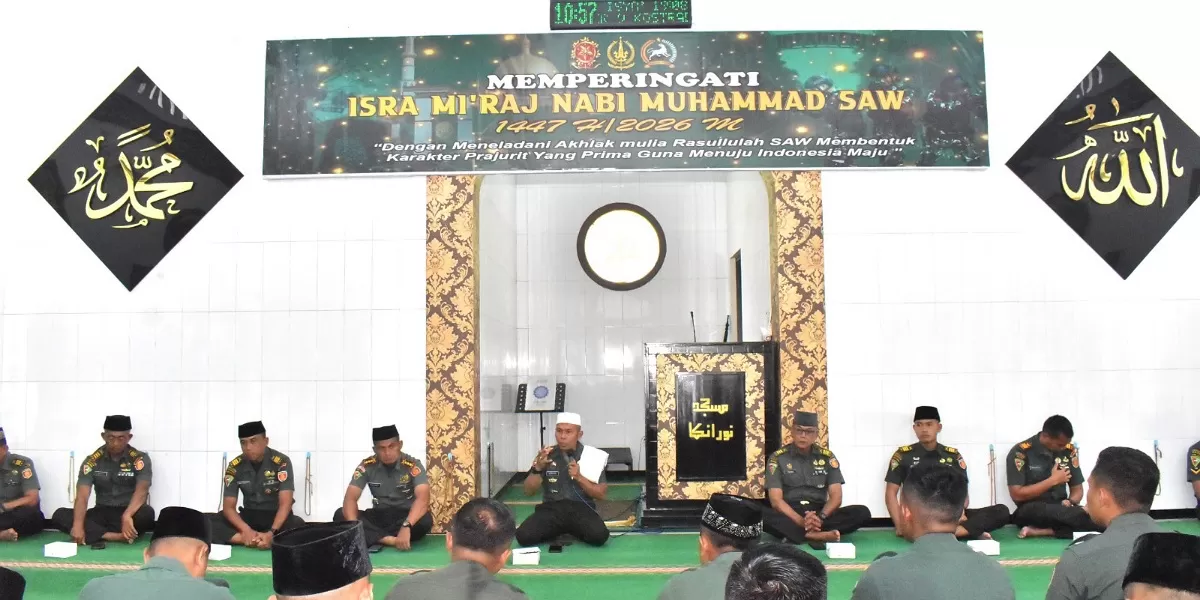 Keluarga Besar Brigif 9/DY/2 Kostrad Peringati Isra Mi'raj Nabi Muhammad SAW 1447 H/2026 M. Foto istimewa Pandhalungan 