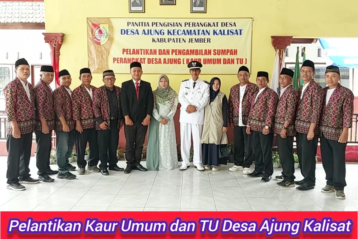 Pelantikan dan Pengambilan Sumpah Kaur Umum dan TU Desa Ajung Berjalan Lancar. Foto istimewa pandhalungan.com