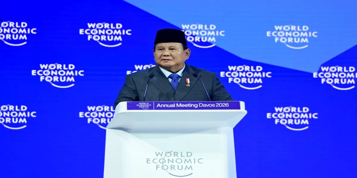 Presiden Prabowo Subianto berpidato di World Economic Forum (WEF) Annual Meeting 2026 di Davos, Swiss (Foto: BPMI Setpres RI)