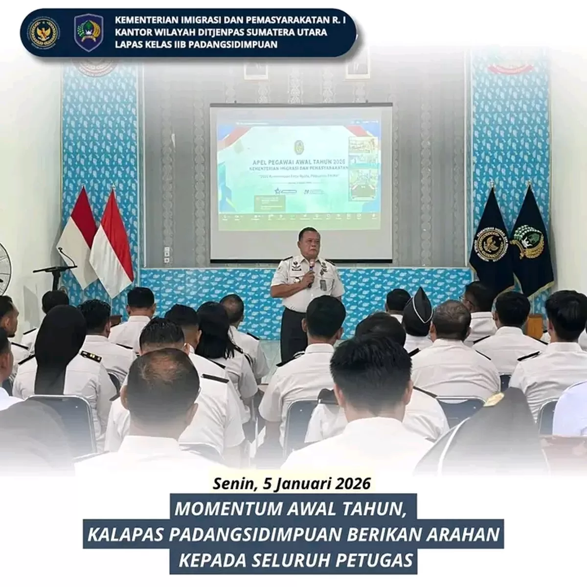 Kalapas Padangsidimpuan Saat Berikan Arahan kepada Seluruh Petugas