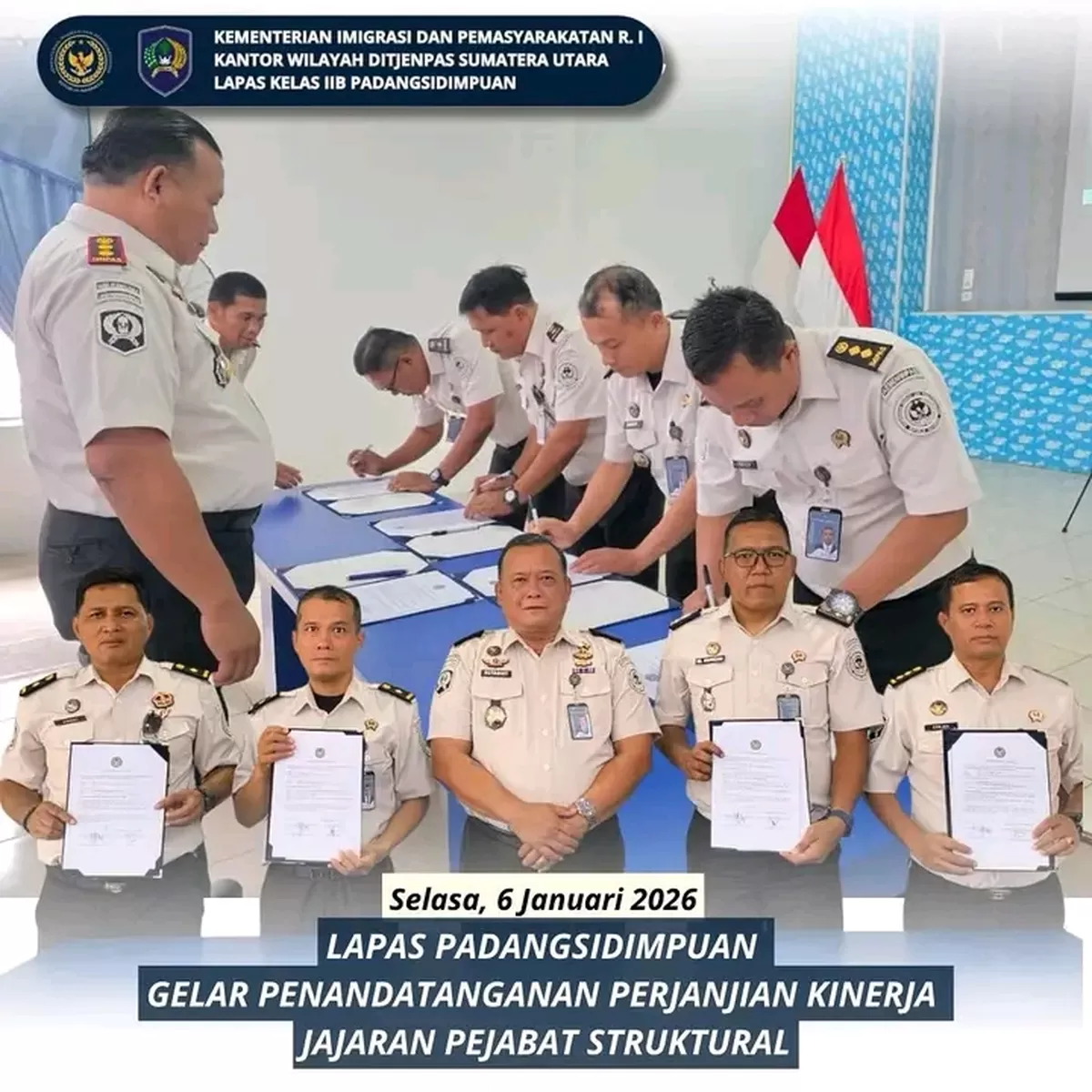 Kalapas Padangsidimpuan dan Jajaran Saat Penandatanganan Perjanjian Kinerja