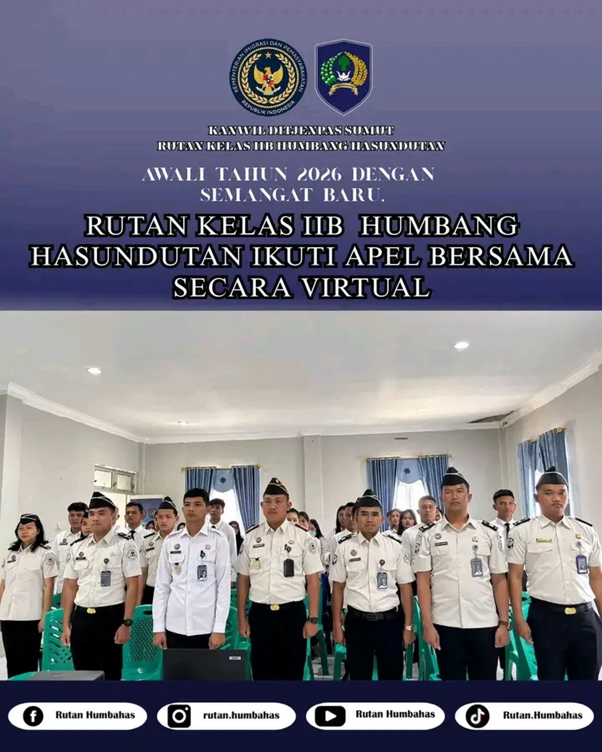 Karutan Humbang Hasundutan dan Jajaran Saat Apel Bersama Kemenimipas