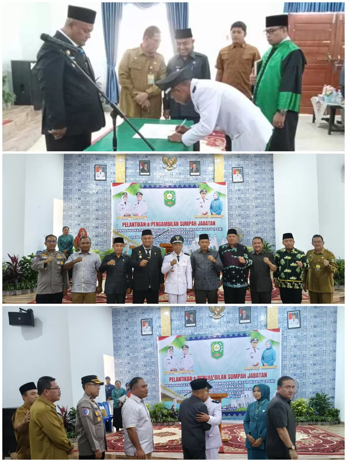Sabarrudin, S.Hut., Resmi di lantik Langsung oleh Wakil Bupati Siak sebagai Penghulu Pergantian Antar Waktu (PAW) Kampung Pinang Sebatang