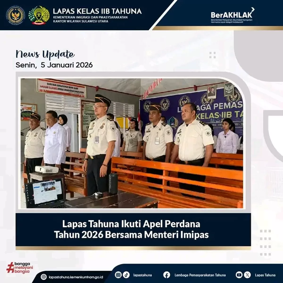 Petugas Lapas Tahuna Saat Apel Pegawai Awal Tahun 2026